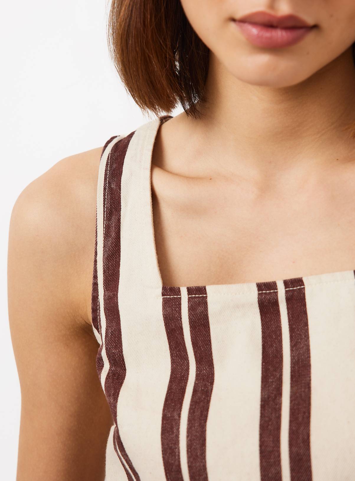 Rust Stripe Square Neckline Shell Co-ord Top 12 - Image 3
